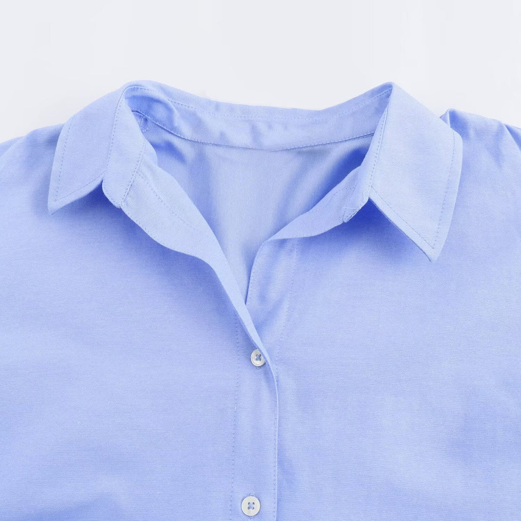 Women's new fashion loose basic style multi-color versatile poplin shirt casual striped shirt retro long sleeved button up women's shirt chic top