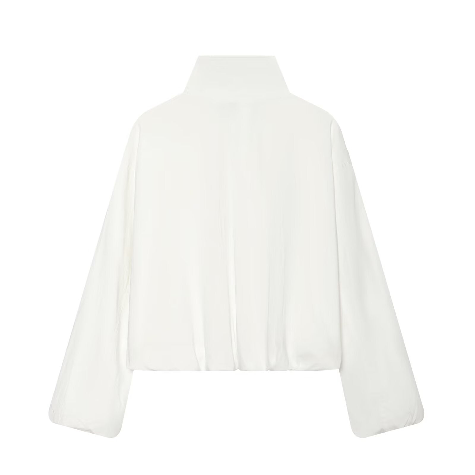 Women's Stand Collar Button Zipper Short Coat