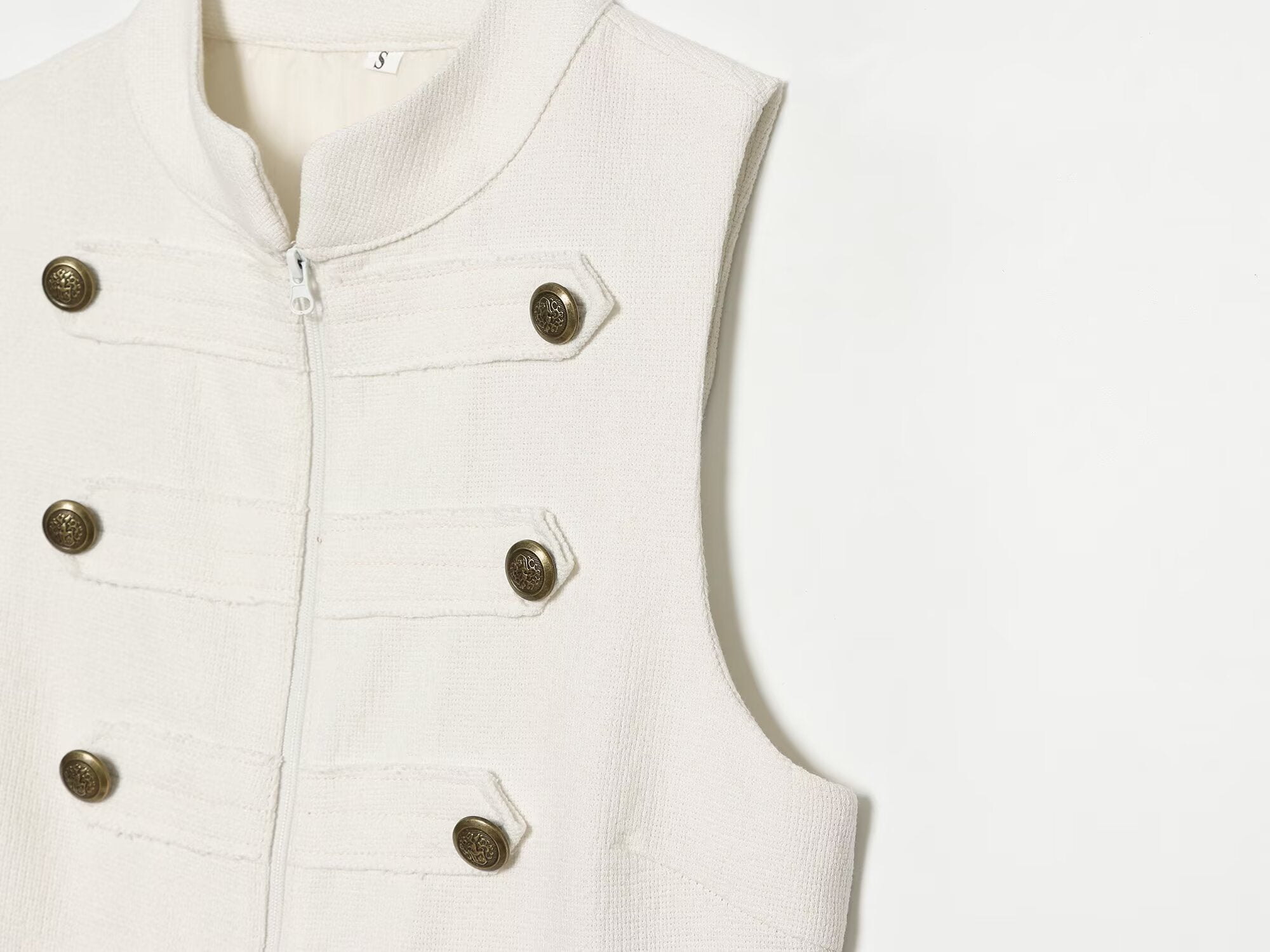Women's buckle decoration hanging neck vest
