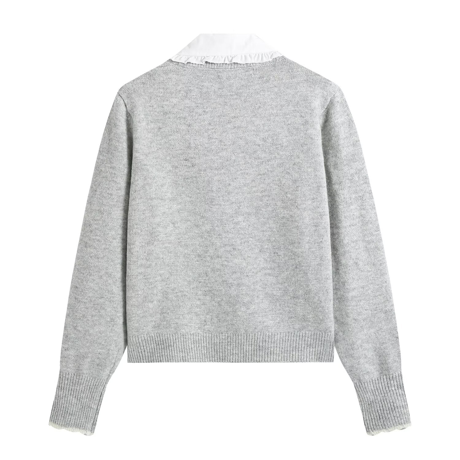 Women's doll collar breasted knitted cardigan