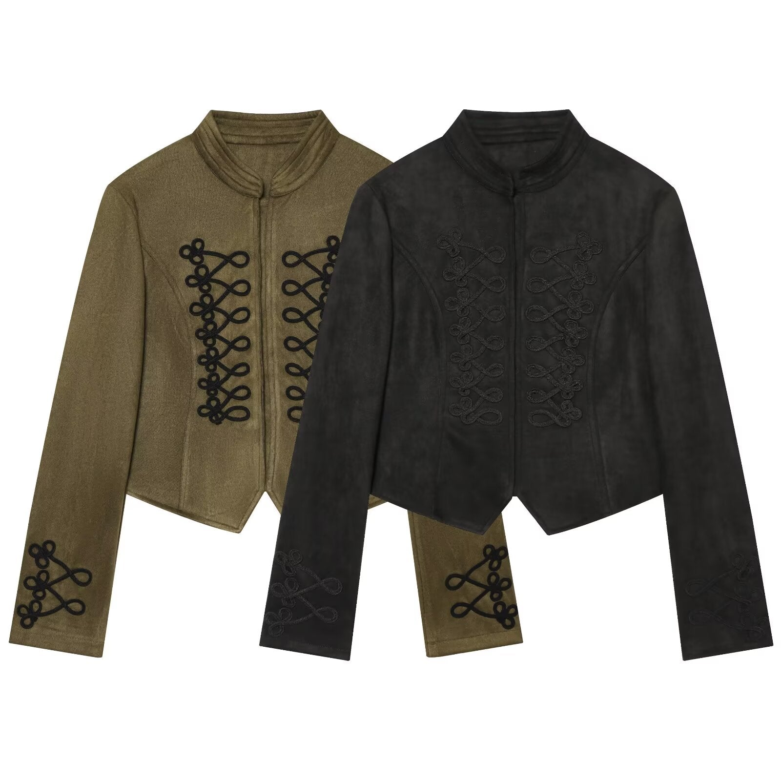 Women's suede textured rope knot buckle Coat