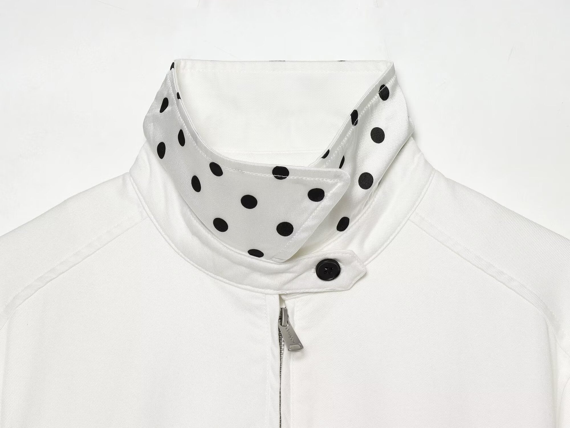 Women's polka dot contrasting collar jacket Coat