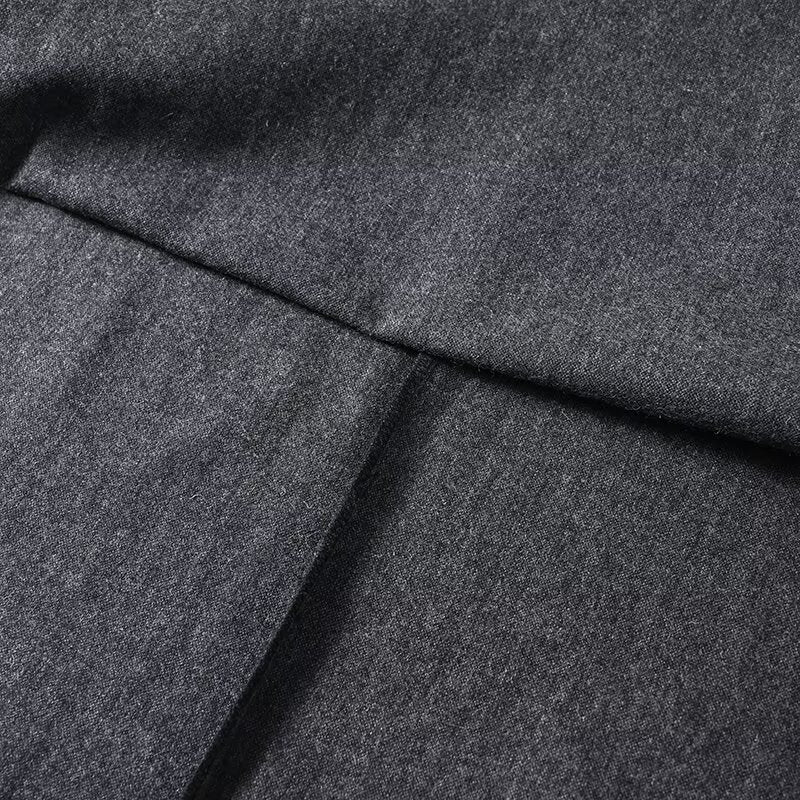 Women's irregular hem wool blend MIDI skirt