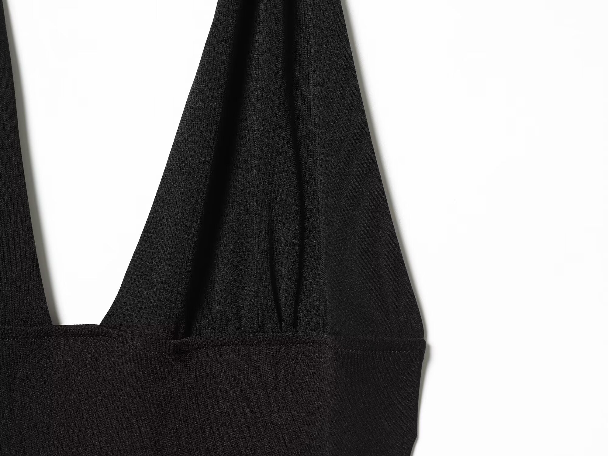 Women's black sexy halter neck dress