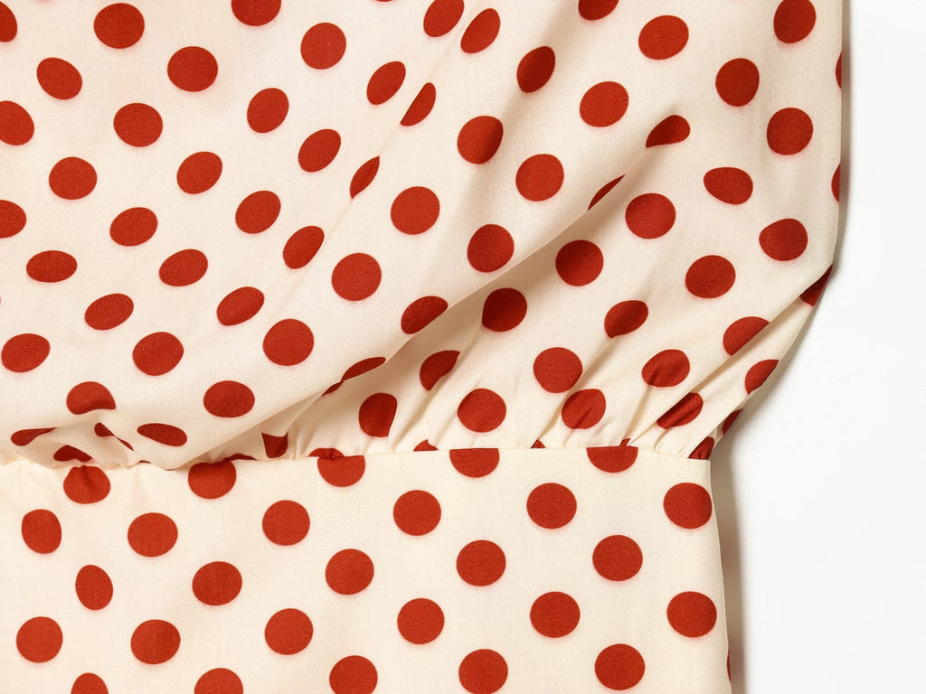Women's polka dot strapless dress