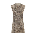 Women's animal print pleated tulle dress