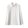 Women's loose satin textured long sleeved shirt