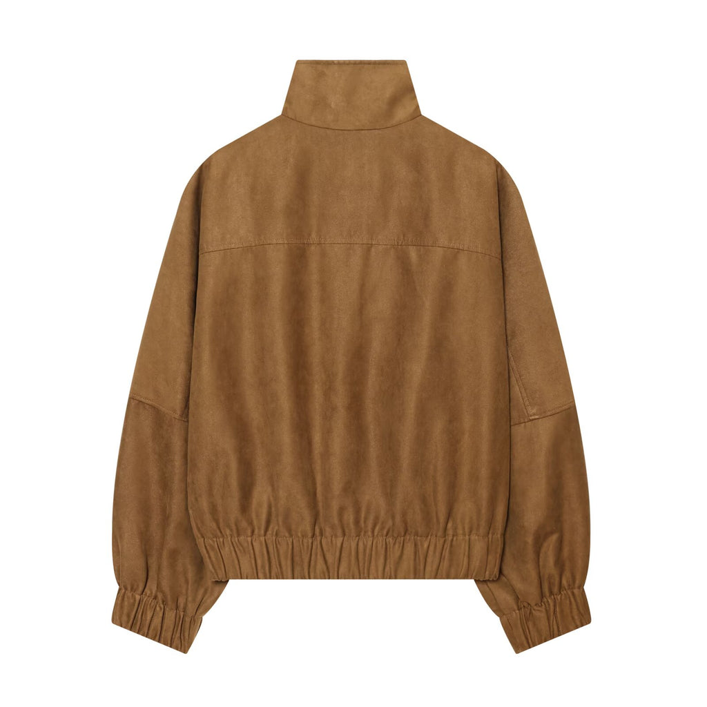 Women's printed decorative stand collar pilot jacket