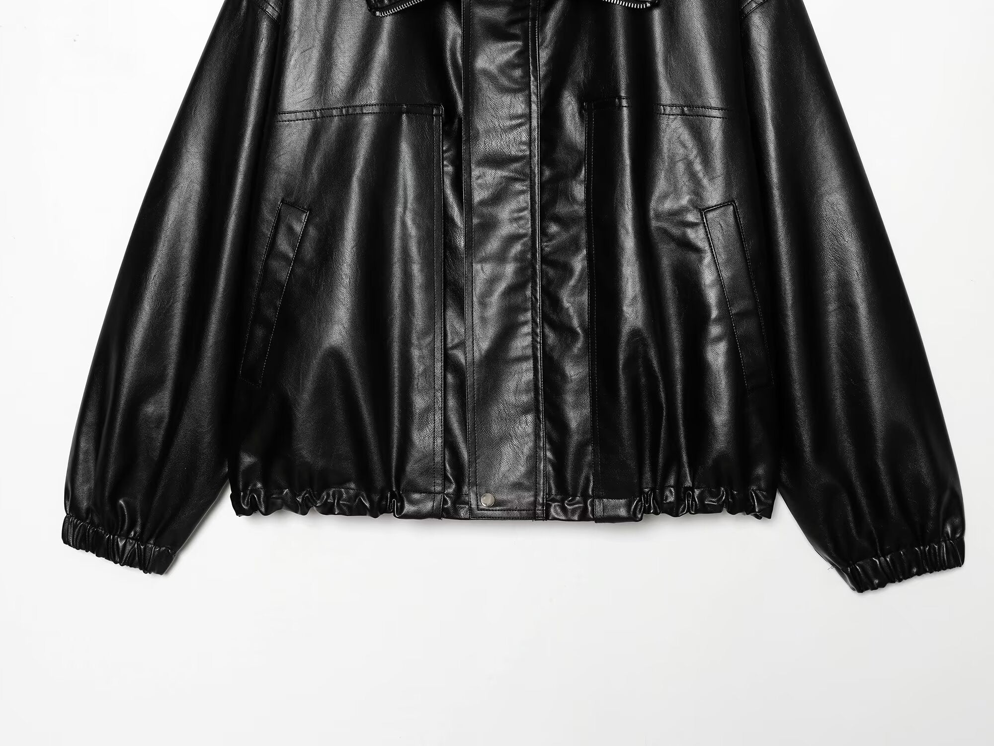 Women's loose faux leather pilot jacket Coat