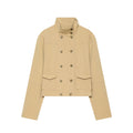 Women's pocket decoration stand collar Coat