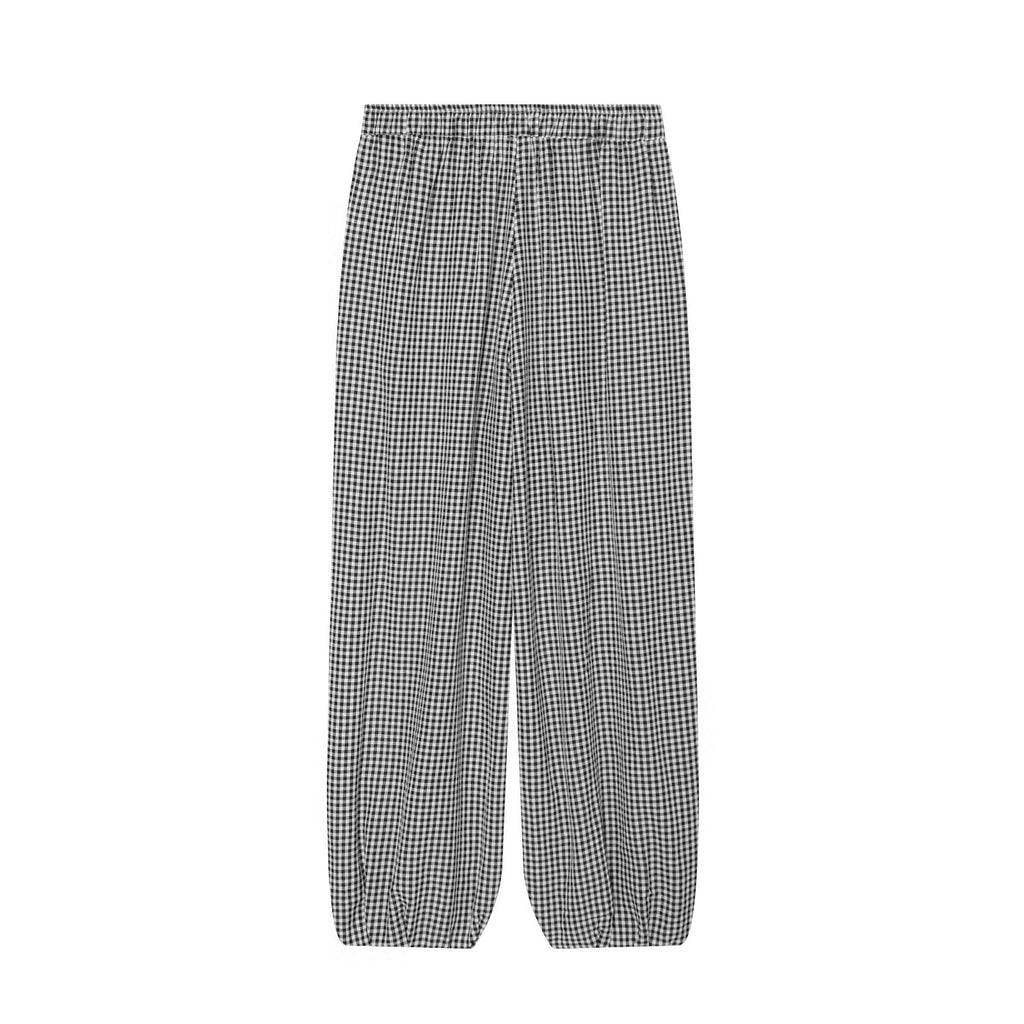 Women's casual plaid lantern pants