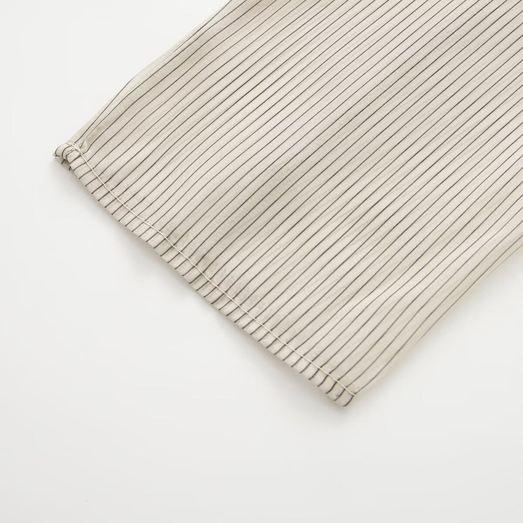 Women's casual slim short striped shirt