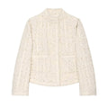 Women's casual high neck jacquard Coat