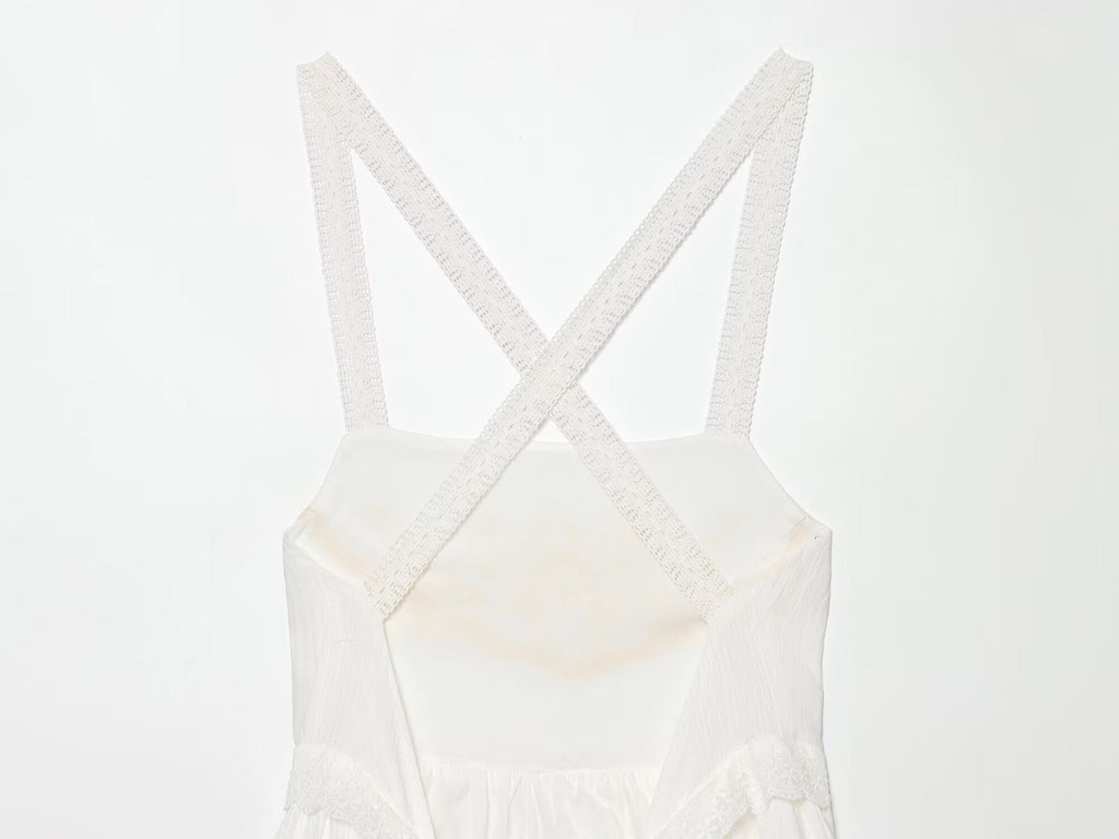 Women's chiffon embroidered mini dress