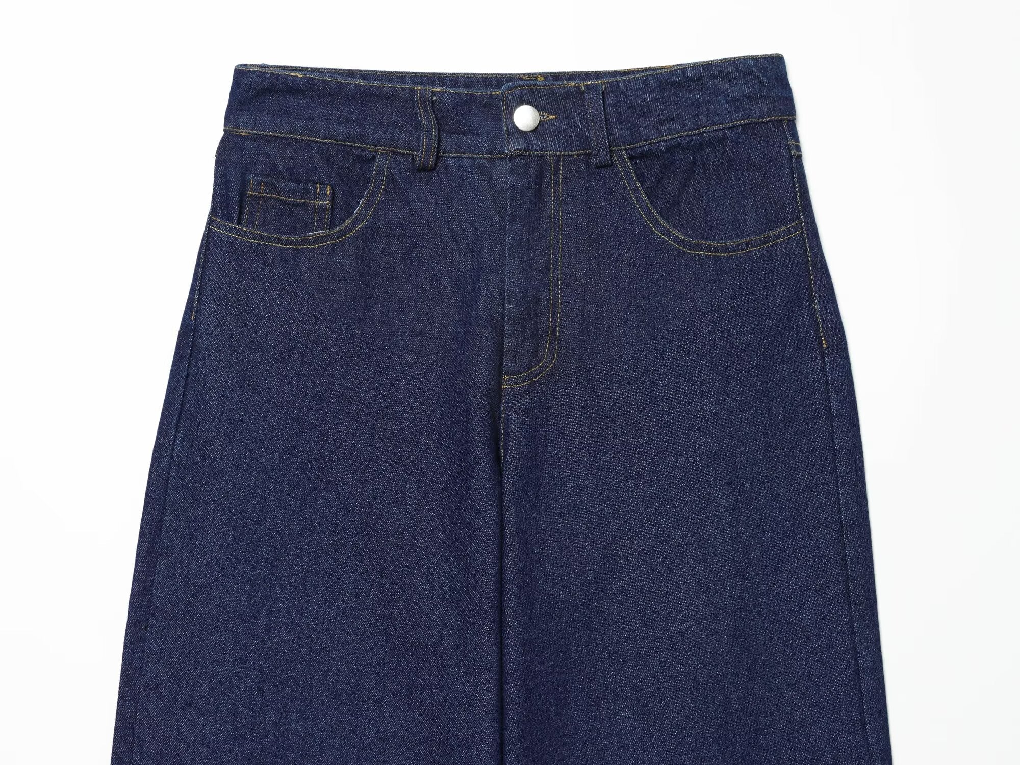suit Women's 2 pieces comfortable high waisted wide leg jeans+denim shirt