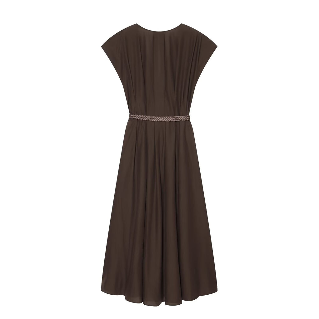 Women's with Belt vacation style cotton dress
