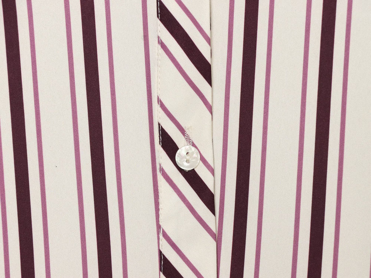 Women's adjustable long short sleeved striped shirt
