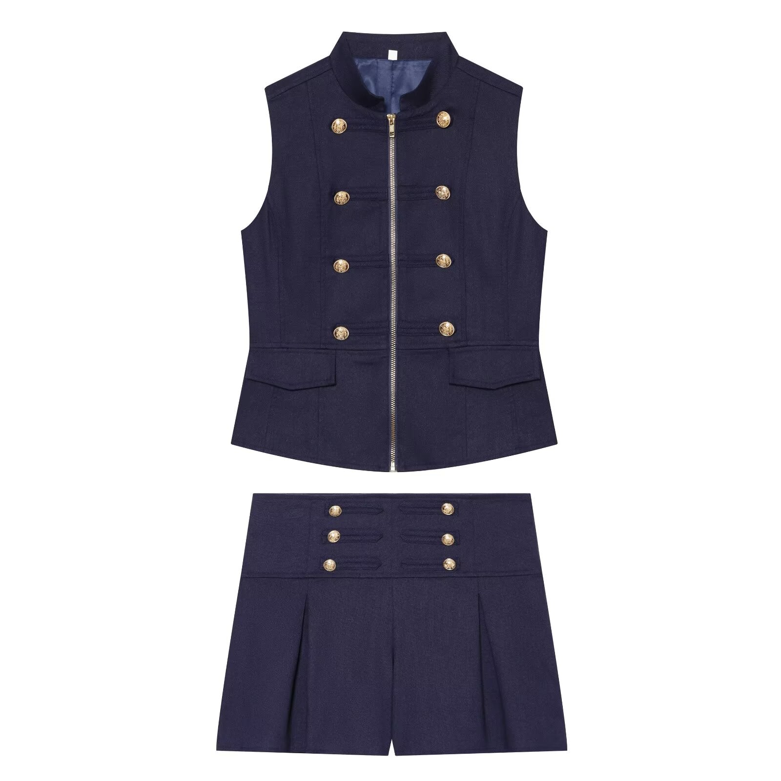 suit Women's 2 pieces rope knot decoration slim vest+shorts