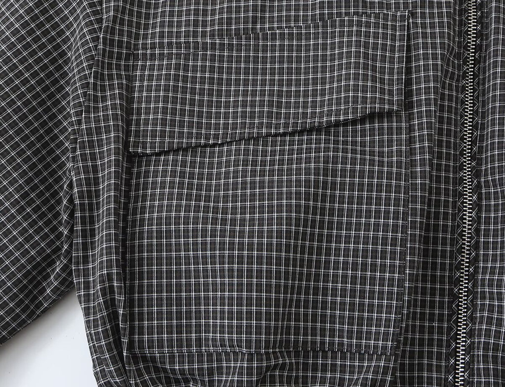 Women's Plaid Stand Collar Cotton Jacket Coat