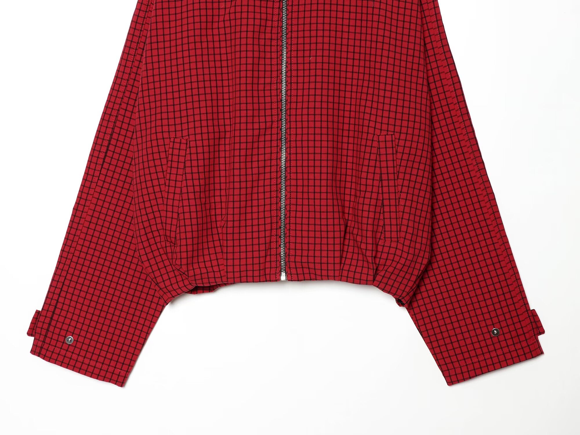 Women's standing collar plaid pilot jacket Coat