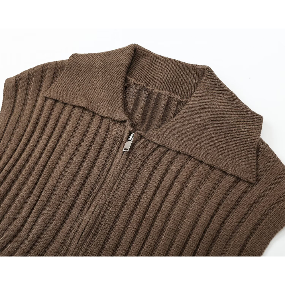 Women's sleeveless ribbed knitted vest