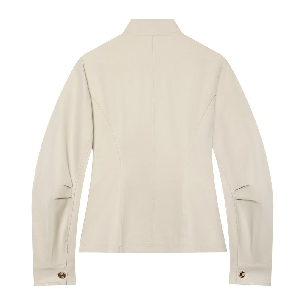 Women's pocket decoration slim stand collar jacket Coat