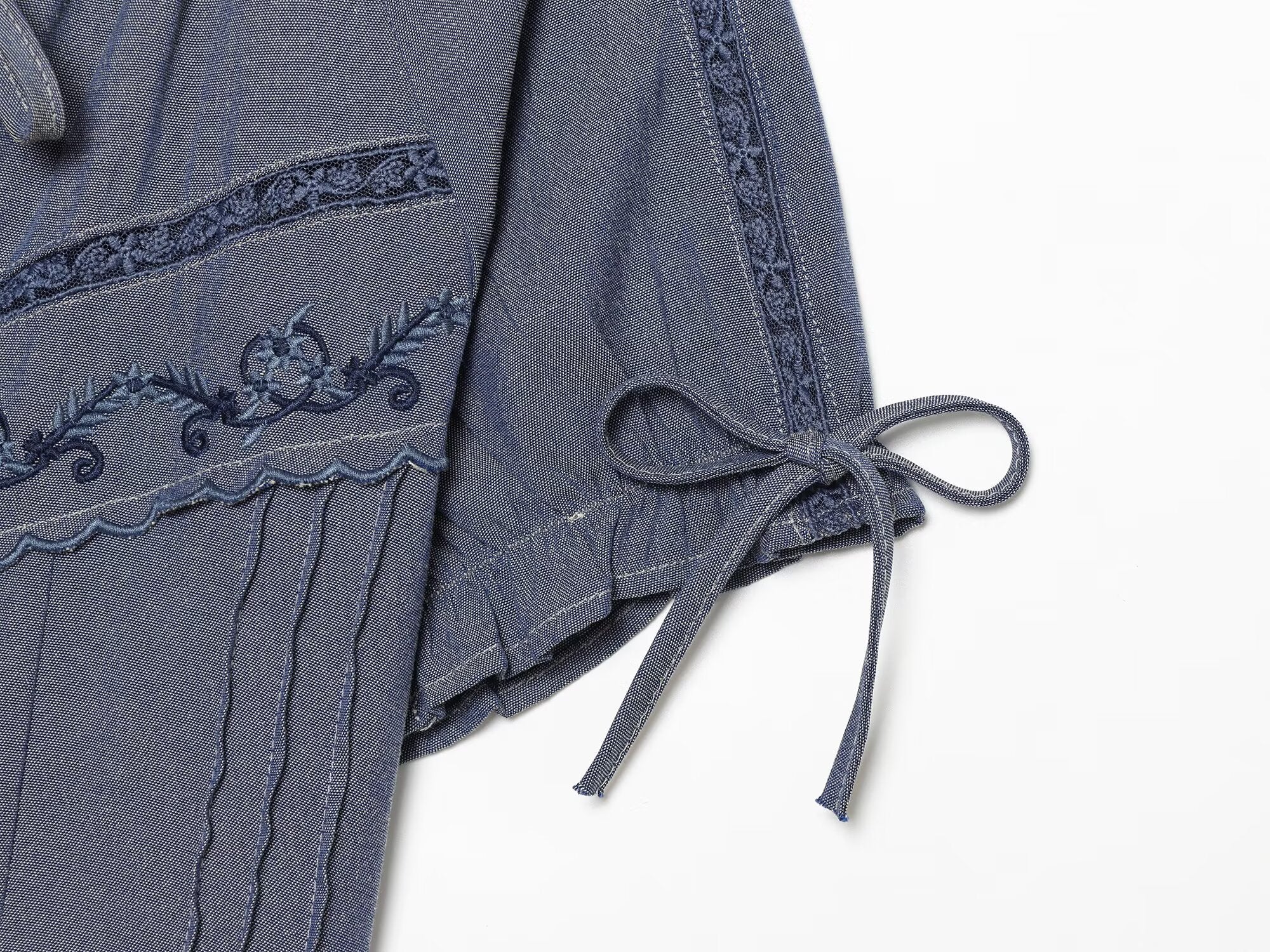 Women's bow decoration embroidered shirt
