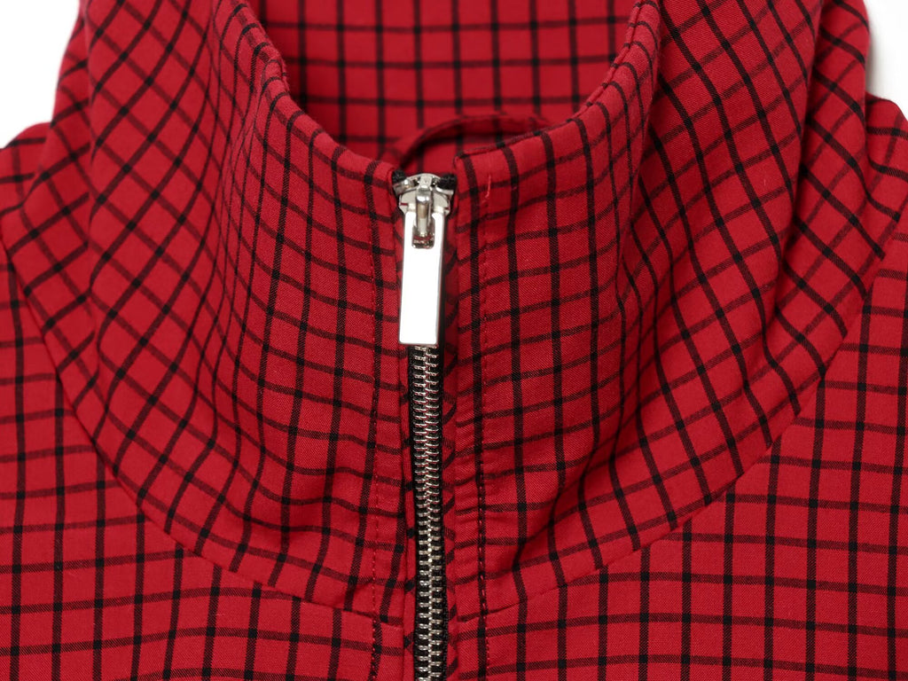 Women's standing collar plaid pilot jacket Coat