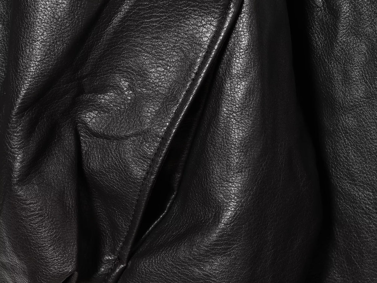 Women's bubble hem imitation leather oversized jacket