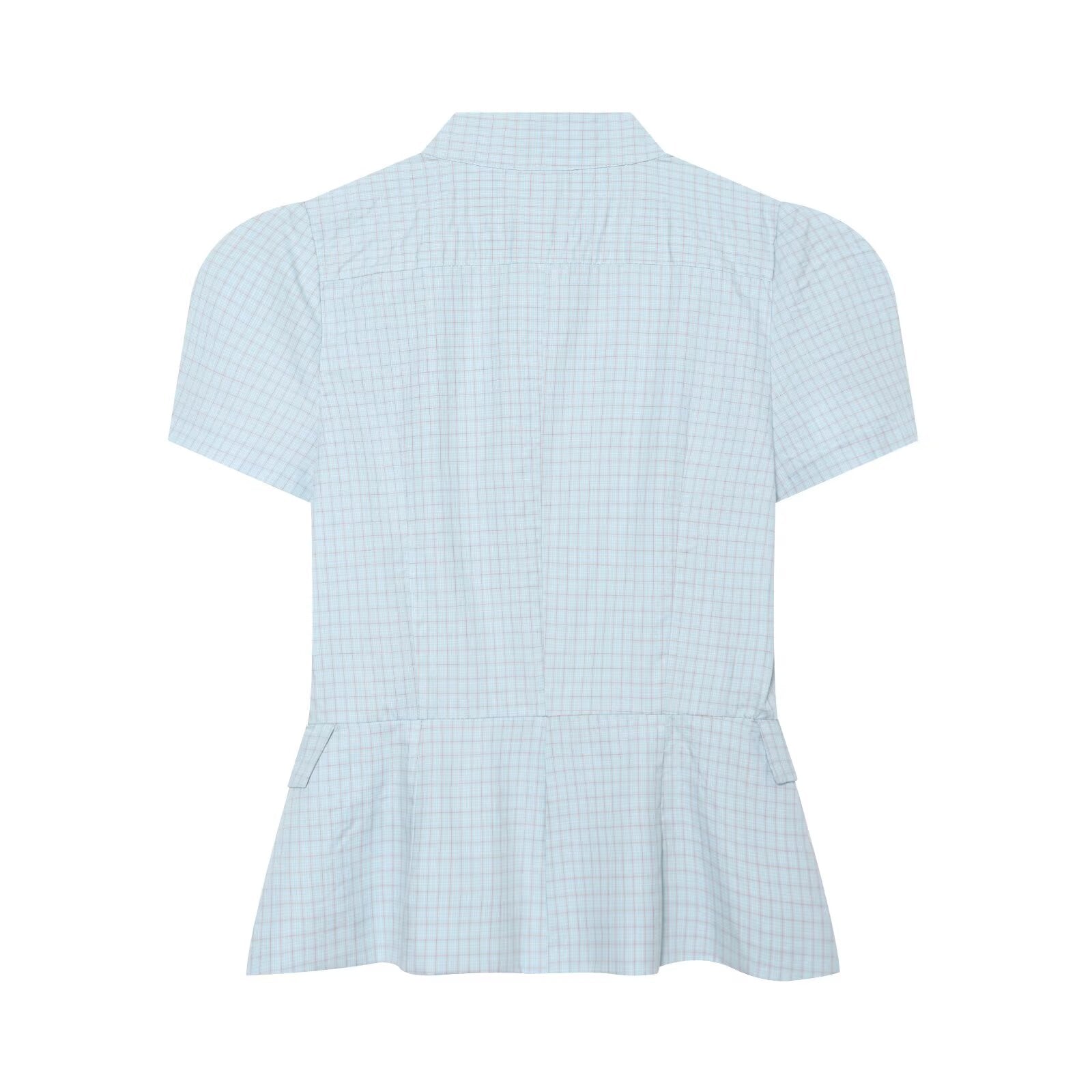 Women's short skirt style hem plaid top