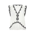 Women's contrasting embroidered top