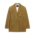 Women's loose double breasted lapel Blazer Coat