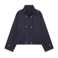 Women's short double breasted windbreaker Coat