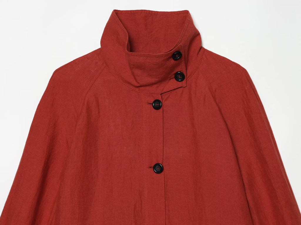 Women's linen blend long sleeved pilot jacket Coat
