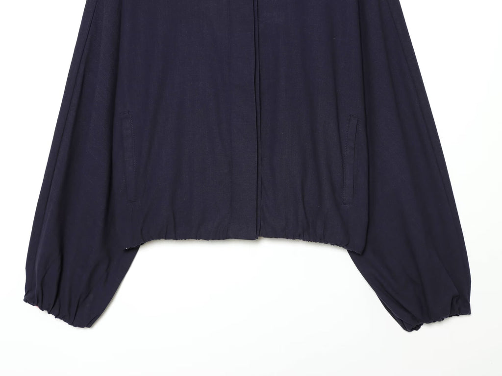 Women's loose linen blend pilot jacket