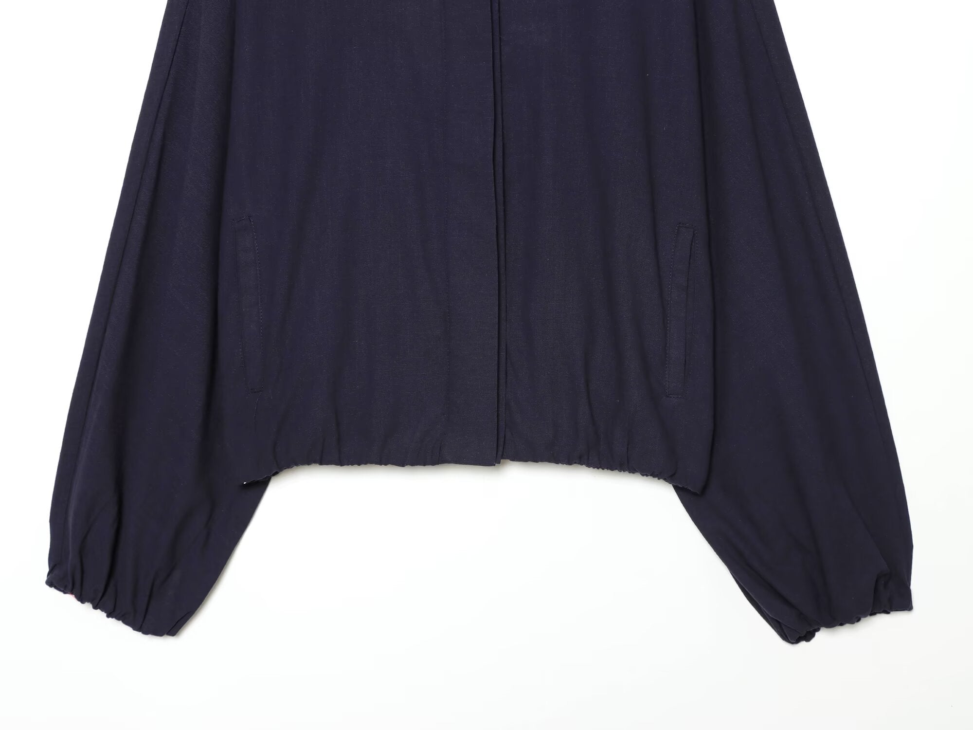 Women's loose linen blend pilot jacket