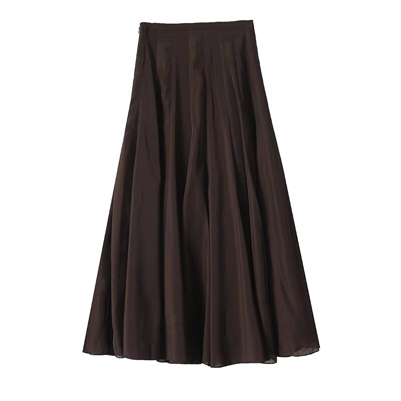 Women's patchwork pleated MIDI skirt