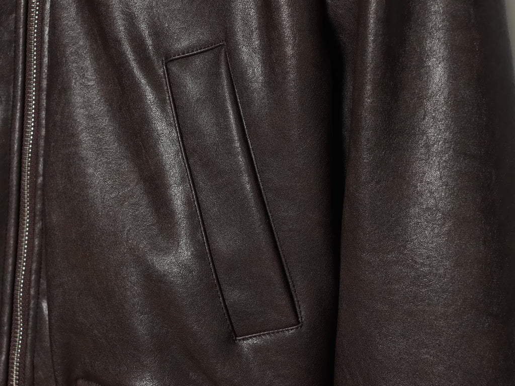 Women's short leather effect pilot jacket Coat