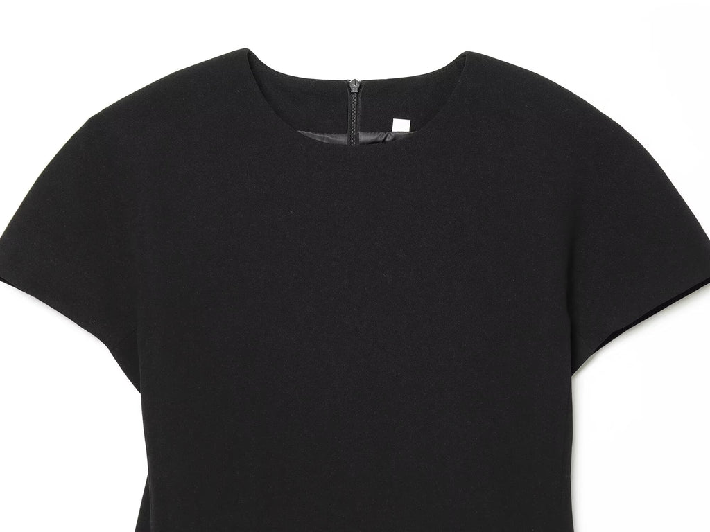 Women's slim O Neck short sleeved mini dress