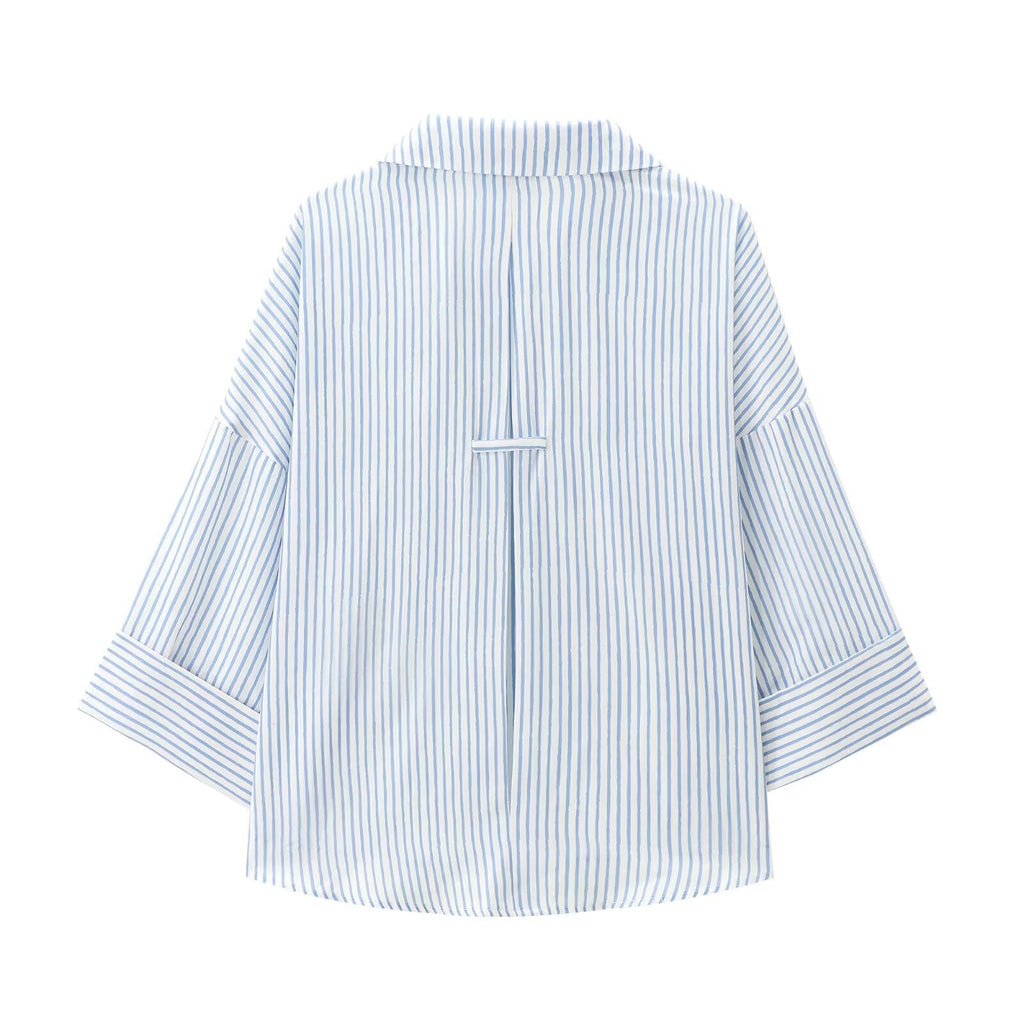 Women's 2026 Linen Blended Wide Sleeve Shirt
