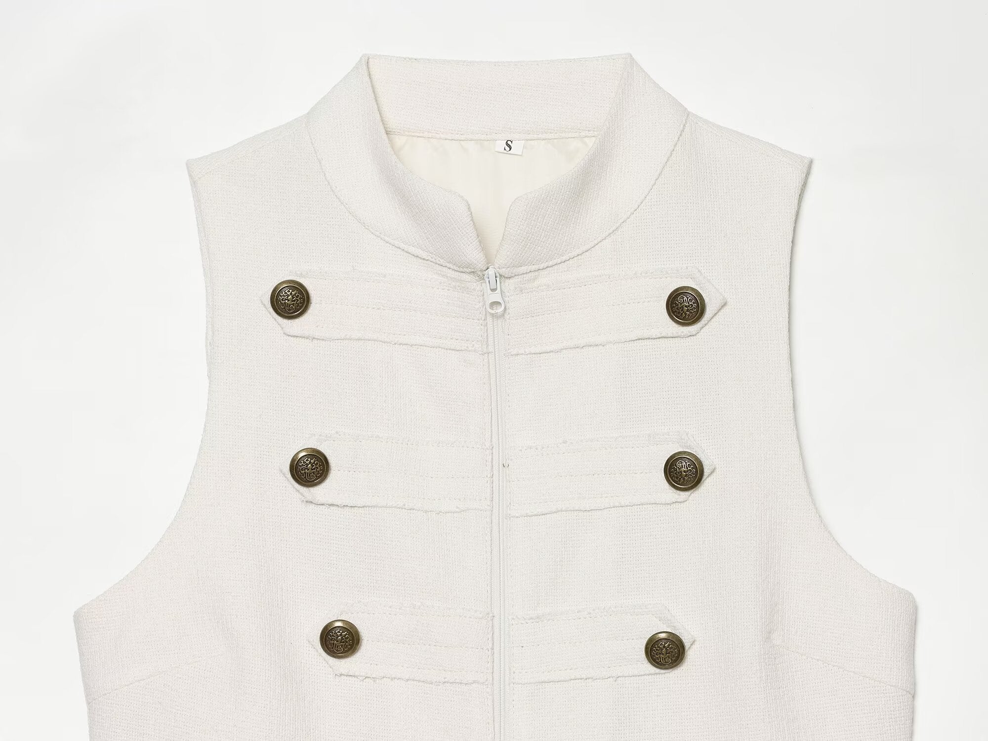 Women's buckle decoration hanging neck vest