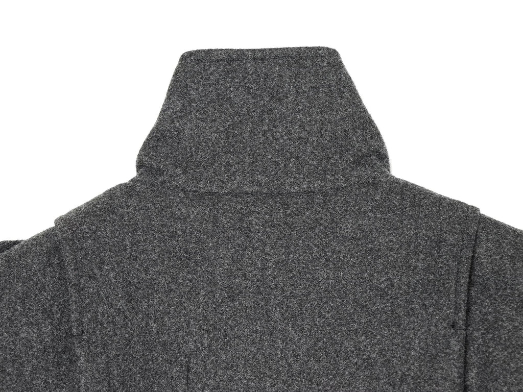 Women's pleated design standing collar woolen coat