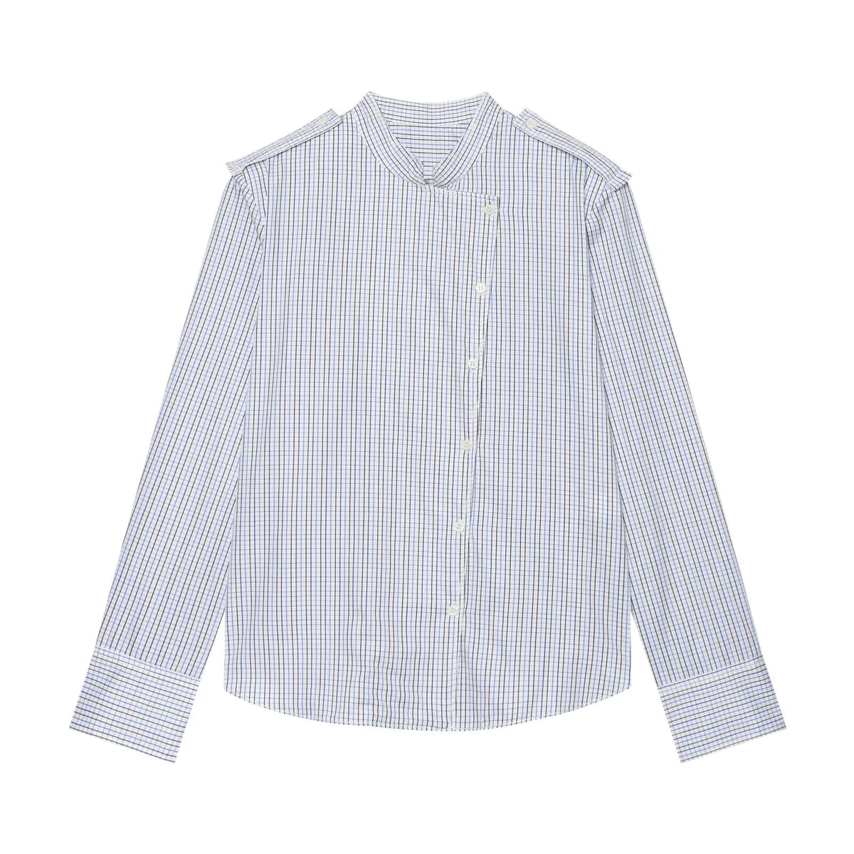 Women's with shoulder pads casual plaid shirt