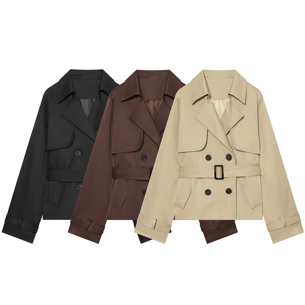 Women's with belt trench coat style jacket Coat