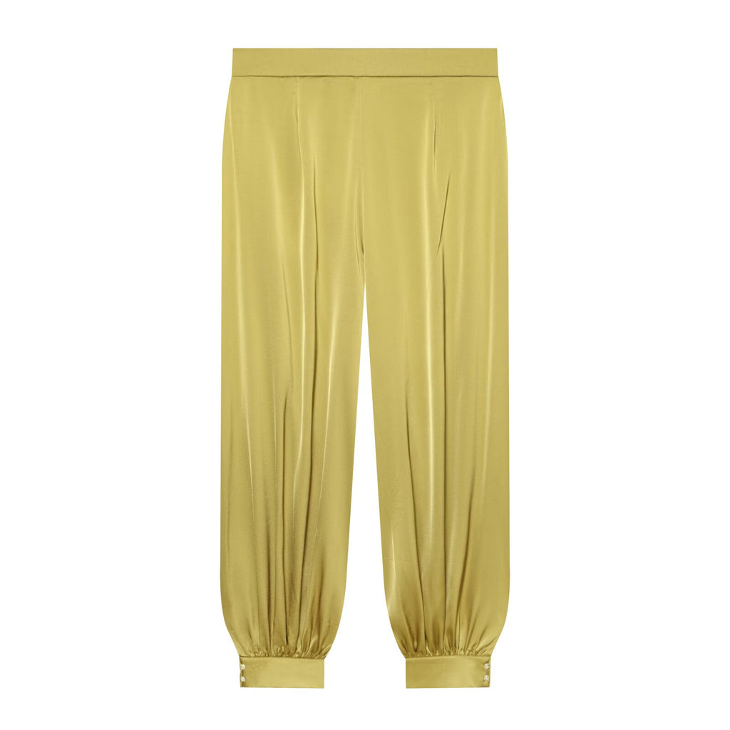 Women's casual satin textured lantern pants