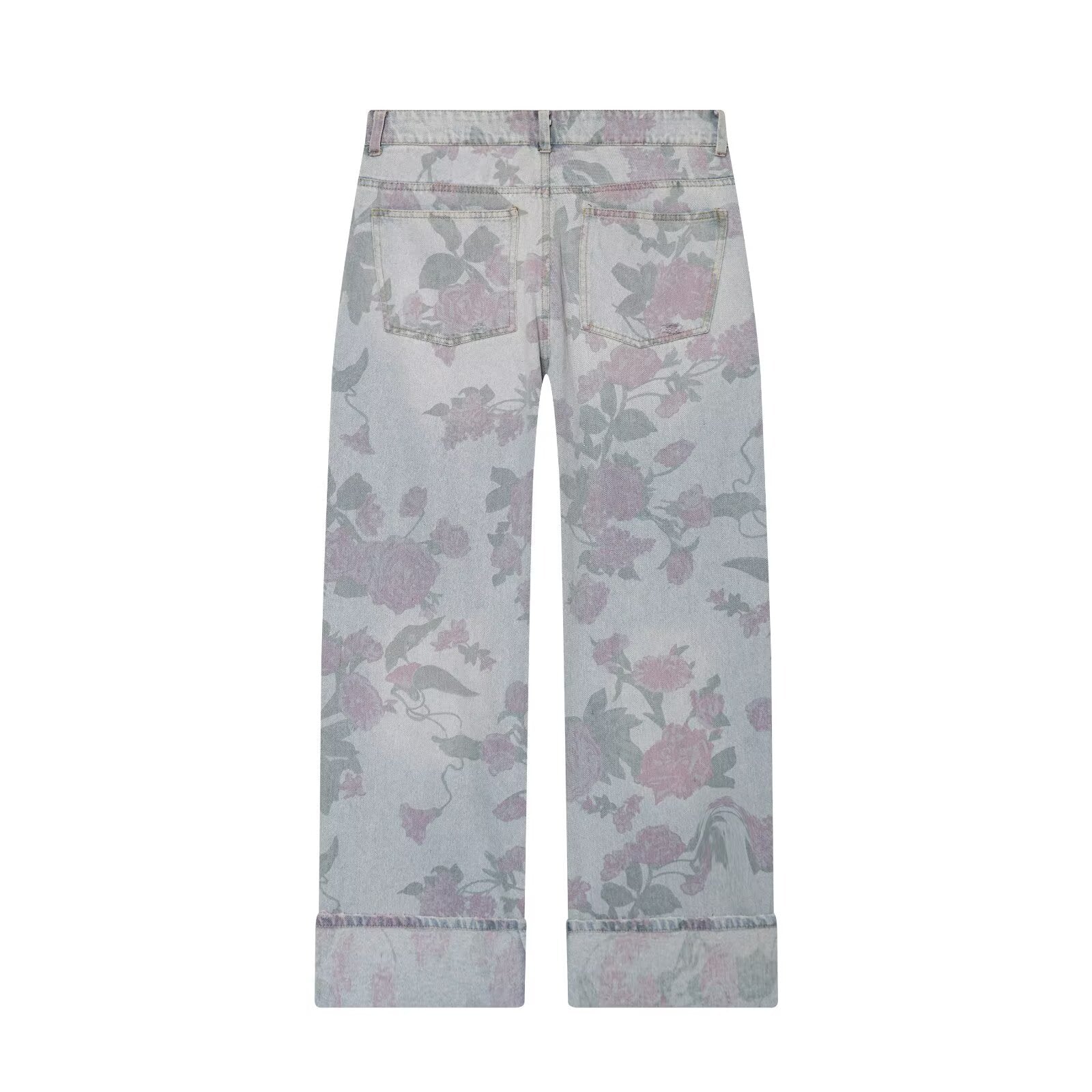 Women's printed low waisted loose jeans