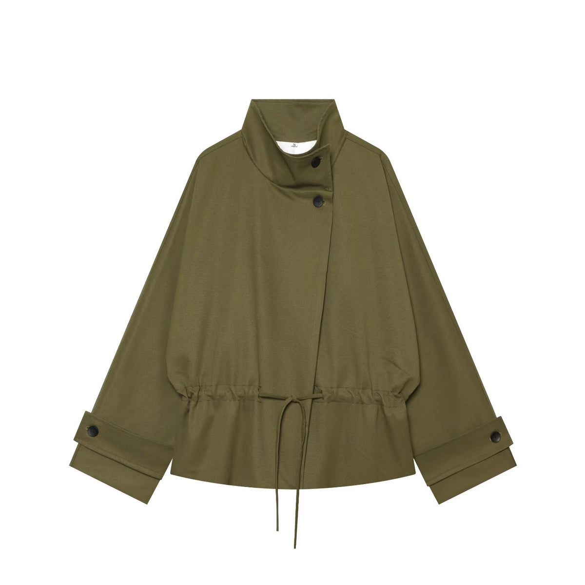 Women's lace up design loose parka Coat