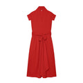 Women's with belt shirt style dress