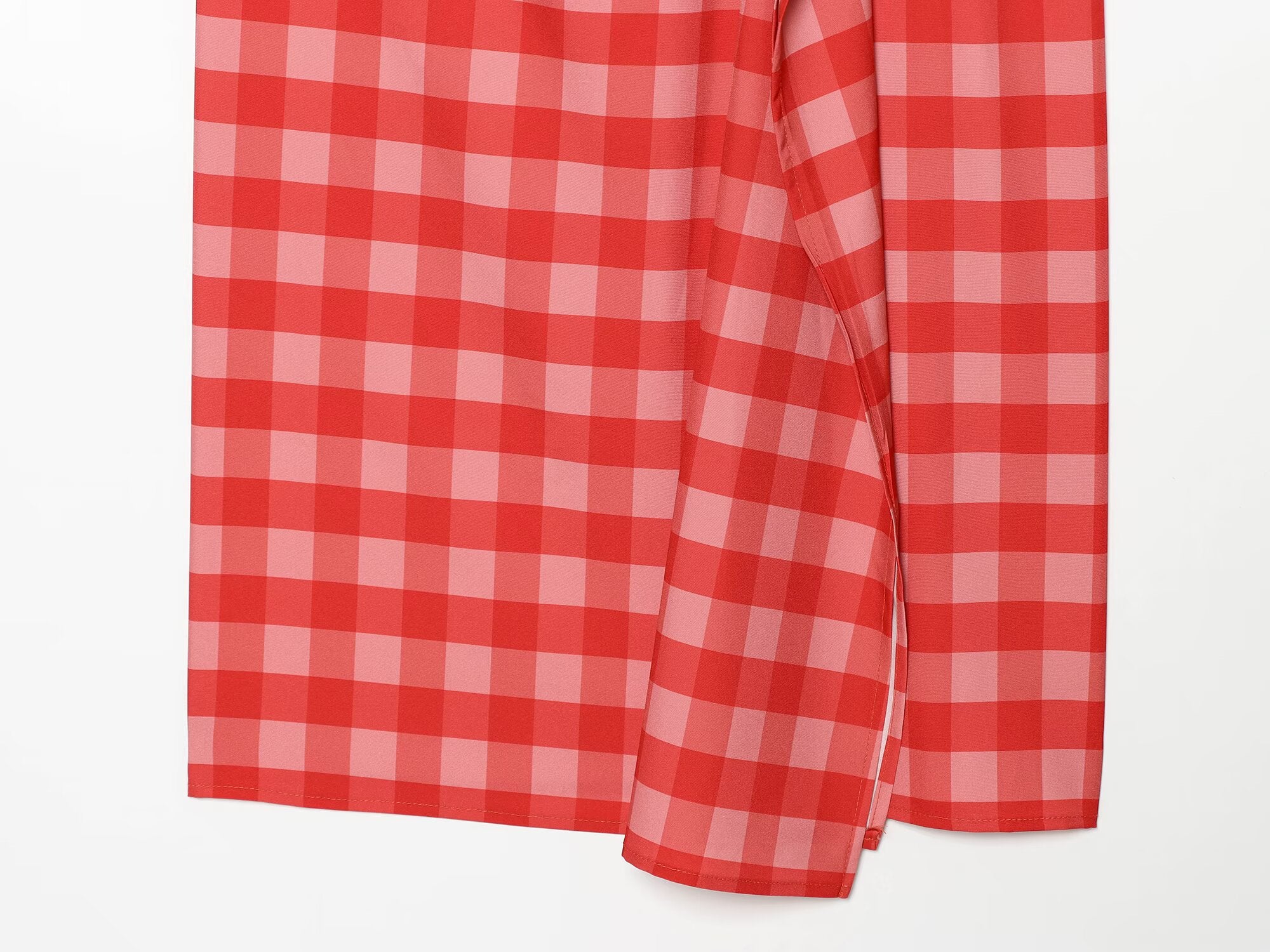 Women's layered decorative plaid Midi skirt