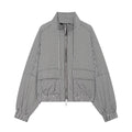 Women's contrasting plaid stand collar Coat